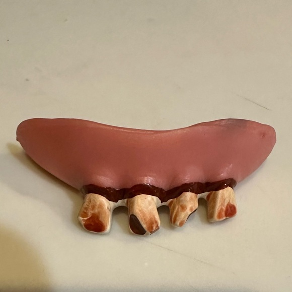 VTG HALLOWEEN COSTUME STAGE ACT DRESS UP FAKE ROTTEN TEETH MOUTH PIECE CAVITIES - Picture 5 of 5